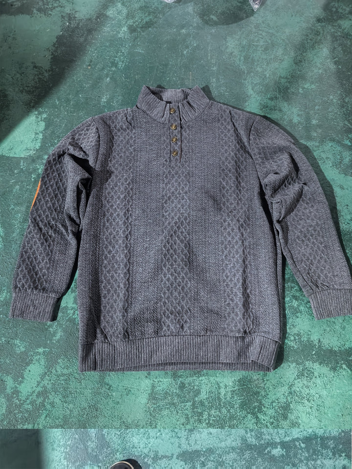 Hudson | Cable-Knit Button Henley Sweater
