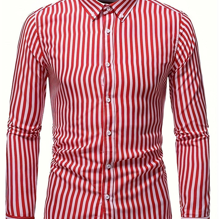 Roland | Men's British Stripe Long Sleeve Shirt