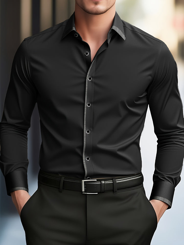 Cassian | Men's Layered Contrast Collar Shirt