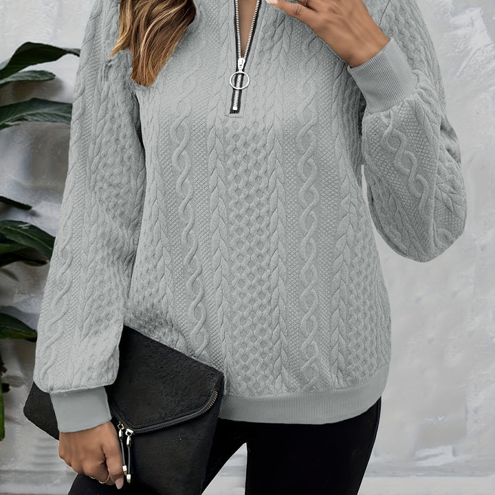 Corinne | Textured Half-Zip Sweatshirt