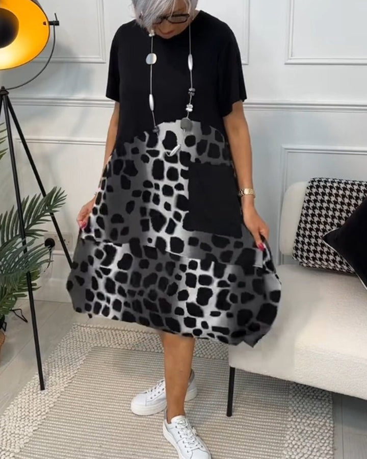 Marnie | Contrast Print Midi Dress