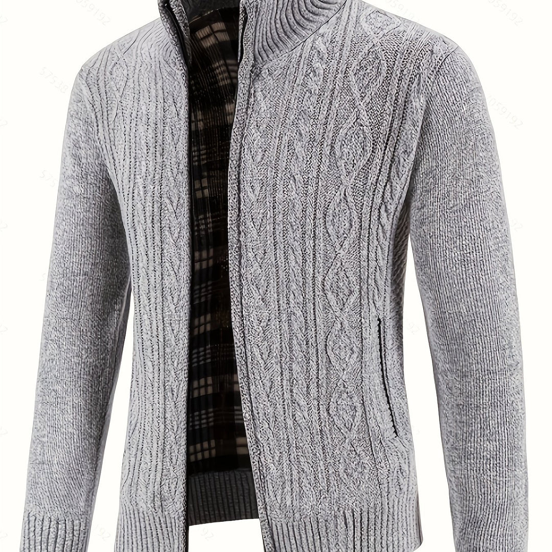 Rupert | Cable-Knit Stand-Collar Cardigan