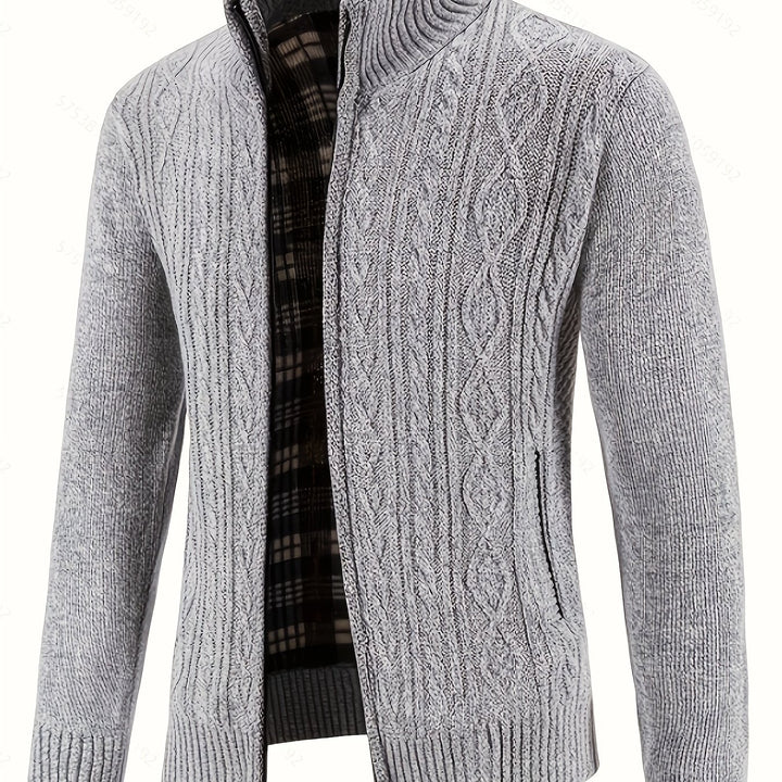 Rupert | Cable-Knit Stand-Collar Cardigan