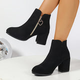 Blanche | Elegant Block-Heel Ankle Boots