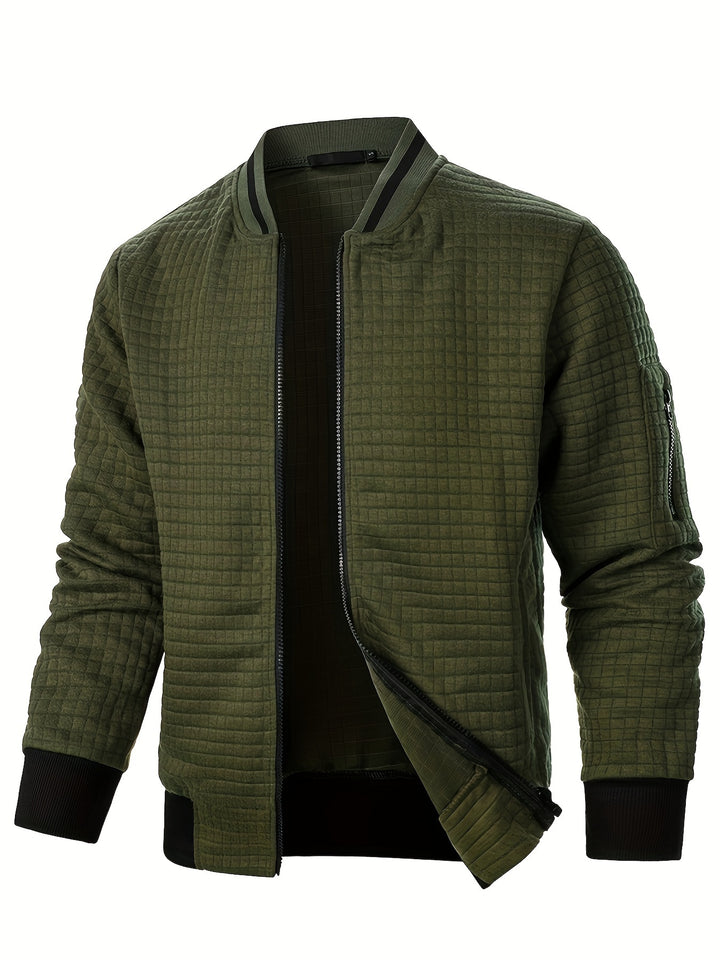 Marcus | Textured Stand-Collar Bomber Jacket