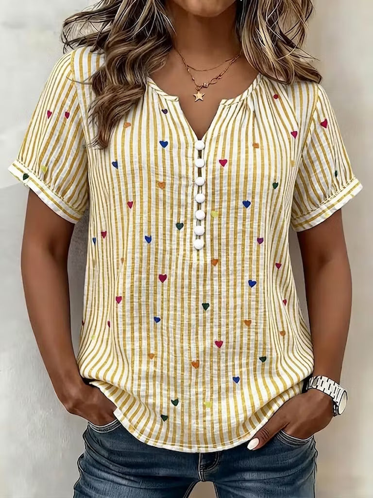 Bettina | Heart Stripe Blouse