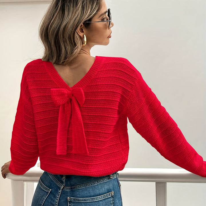 Daphne | Bow-Neck Knit Sweater