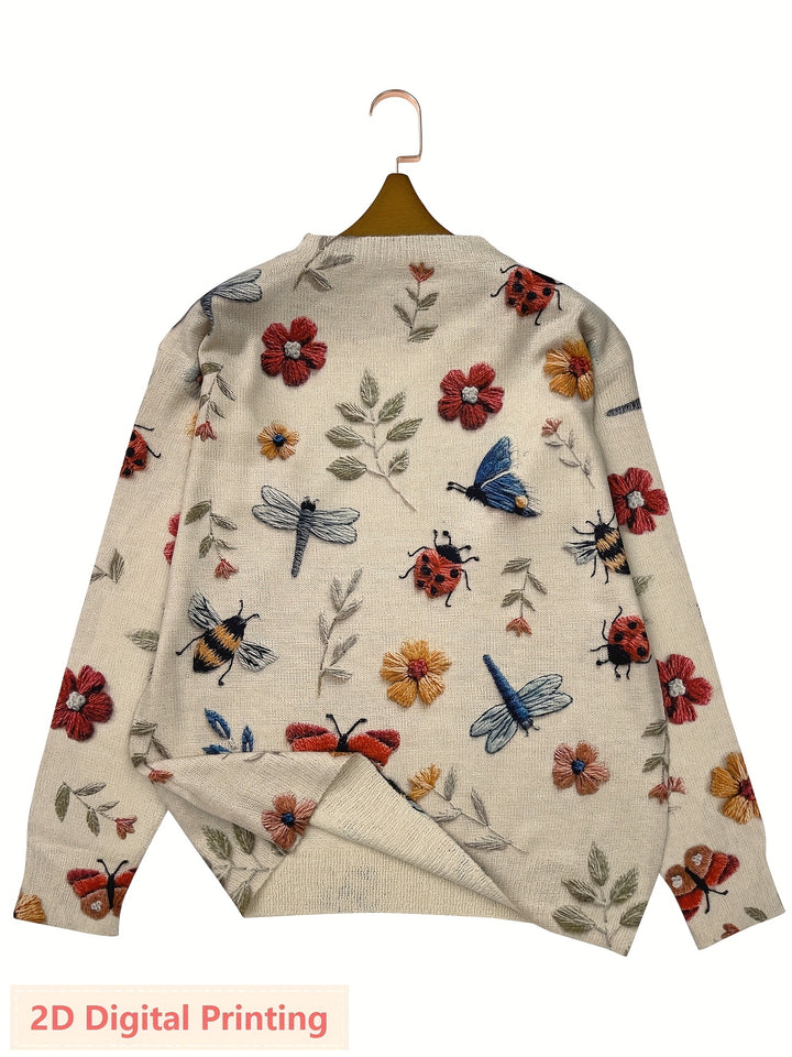 Coraline | Botanical Embroidered Sweater