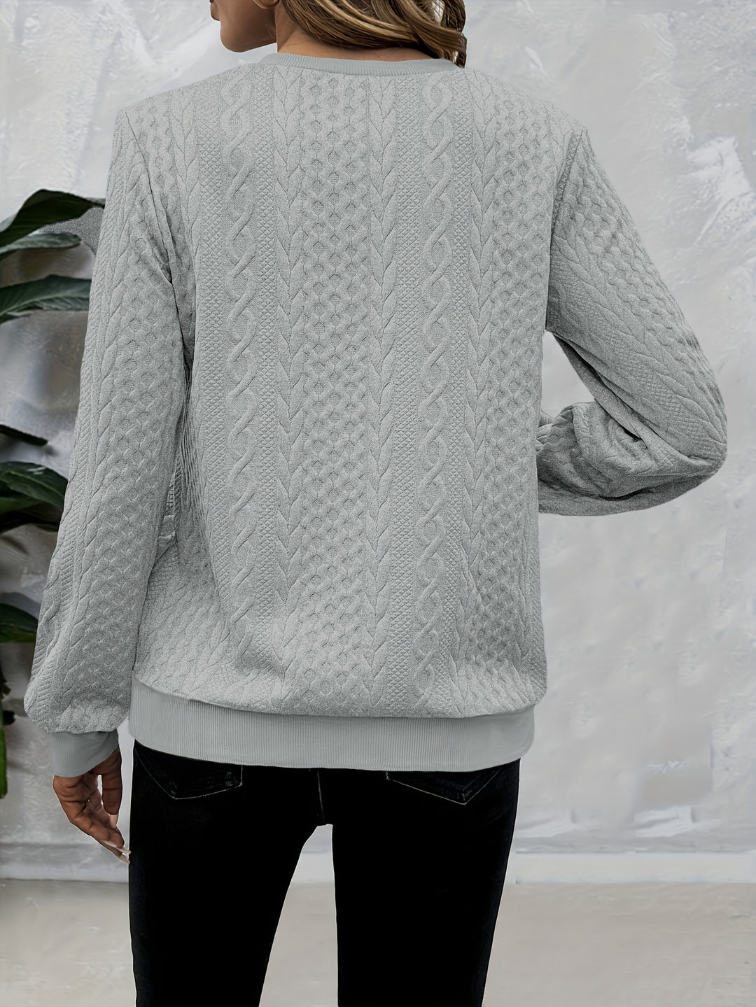 Corinne | Textured Half-Zip Sweatshirt