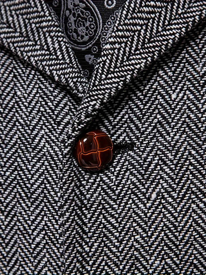 Edmund | Herringbone Single-Breasted Vest