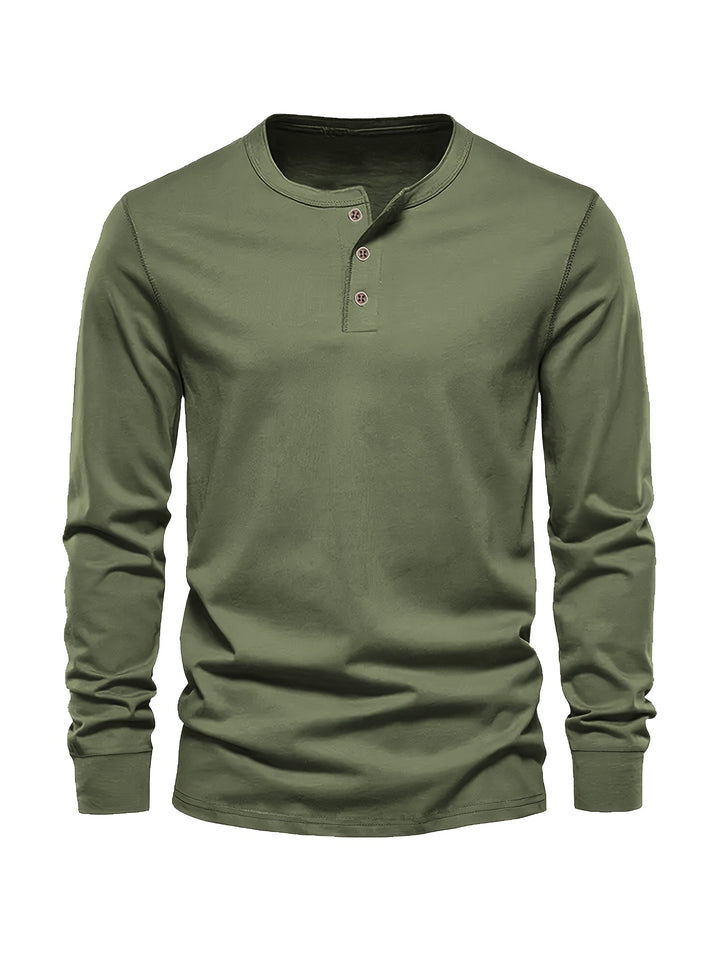 Seth | Men's Long Sleeve Cotton Henley