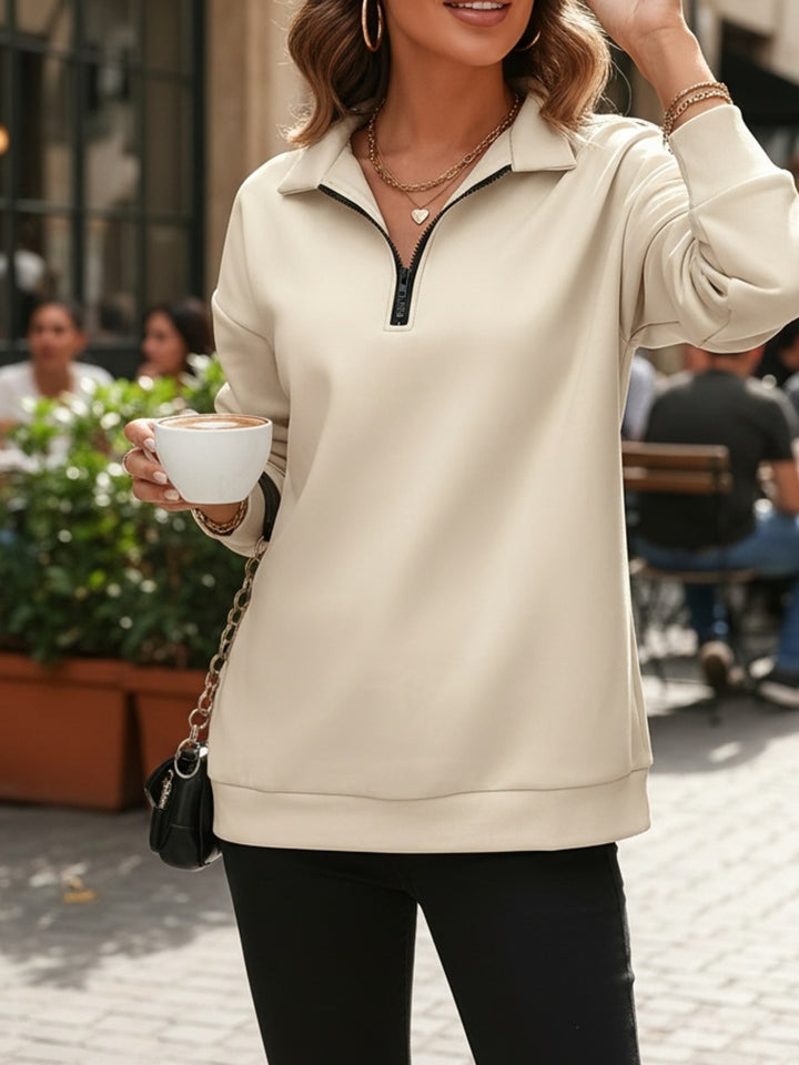 Elowen | Half-Zip Collared Sweatshirt
