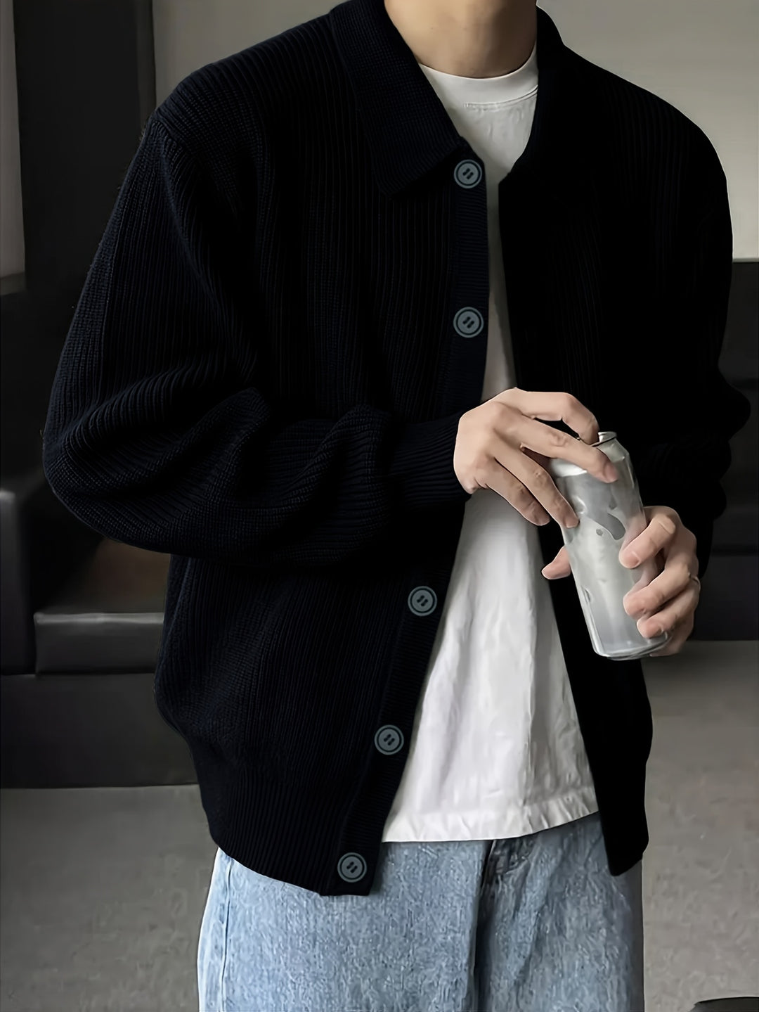 Oliver | Ribbed Collared Cardigan