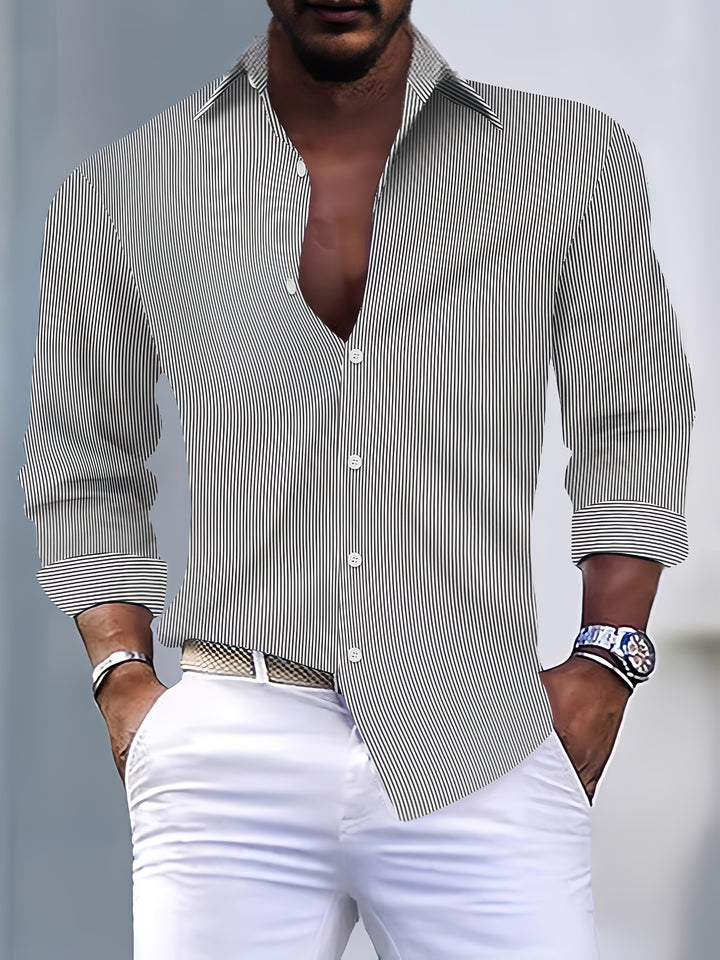 Colton | Men's Striped Long Sleeve Shirt