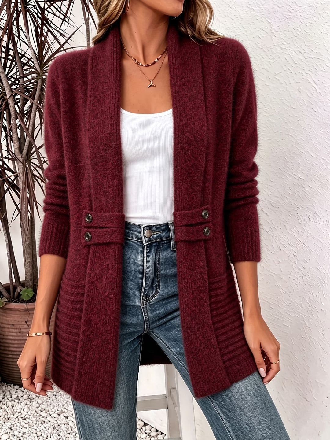 Deanna | Ribbed Open-Front Cardigan