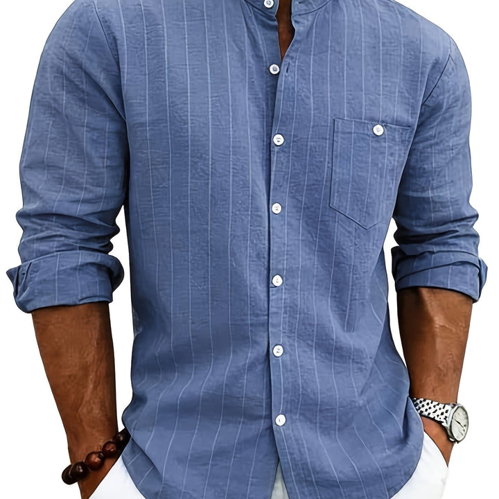 Auden | Men's Retro Striped Linen Shirt