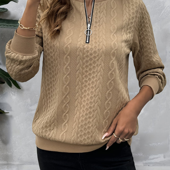 Corinne | Textured Half-Zip Sweatshirt