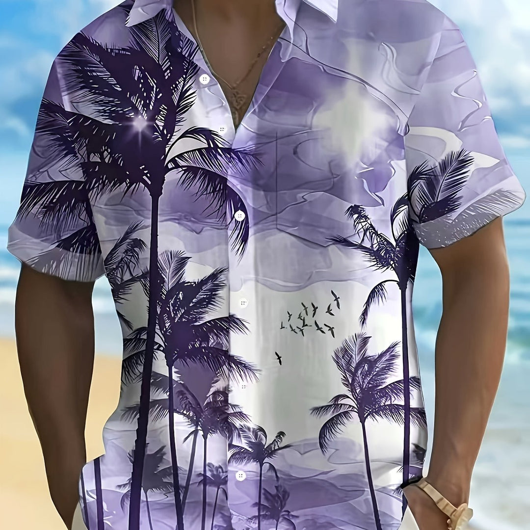 Huxley | Men's Beach Print Short Sleeve Shirt