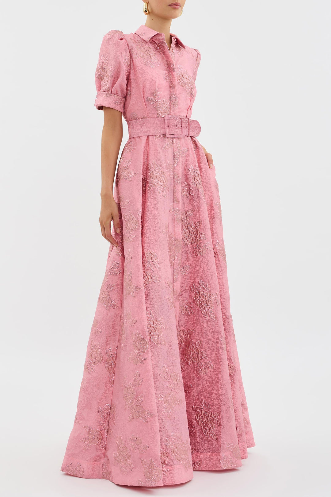 Ophelia | Belted Floral Maxi Gown