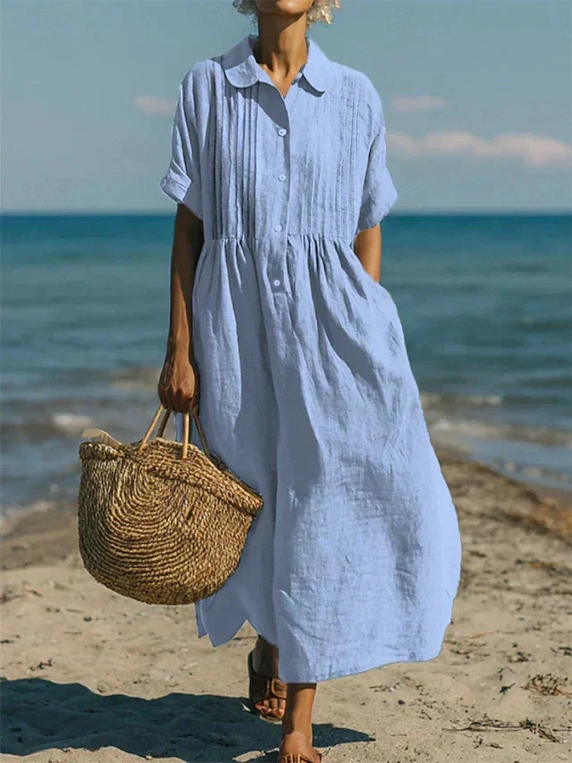 Lydia | Relaxed Collared Shirt Dress