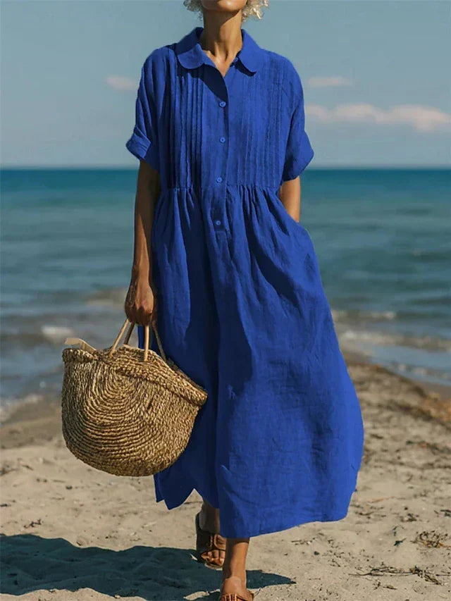 Lydia | Relaxed Collared Shirt Dress