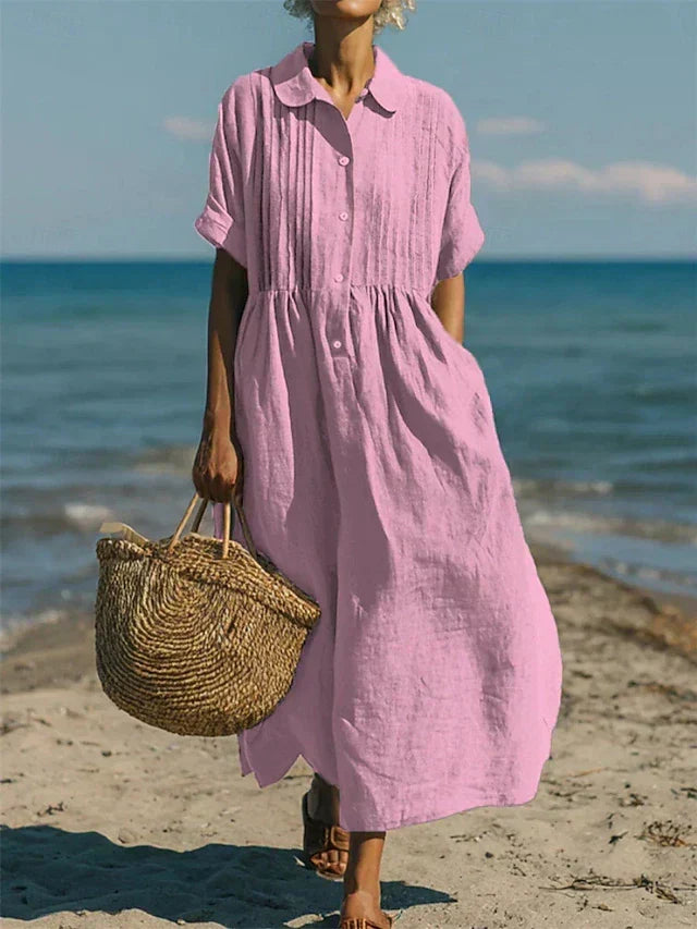 Lydia | Relaxed Collared Shirt Dress
