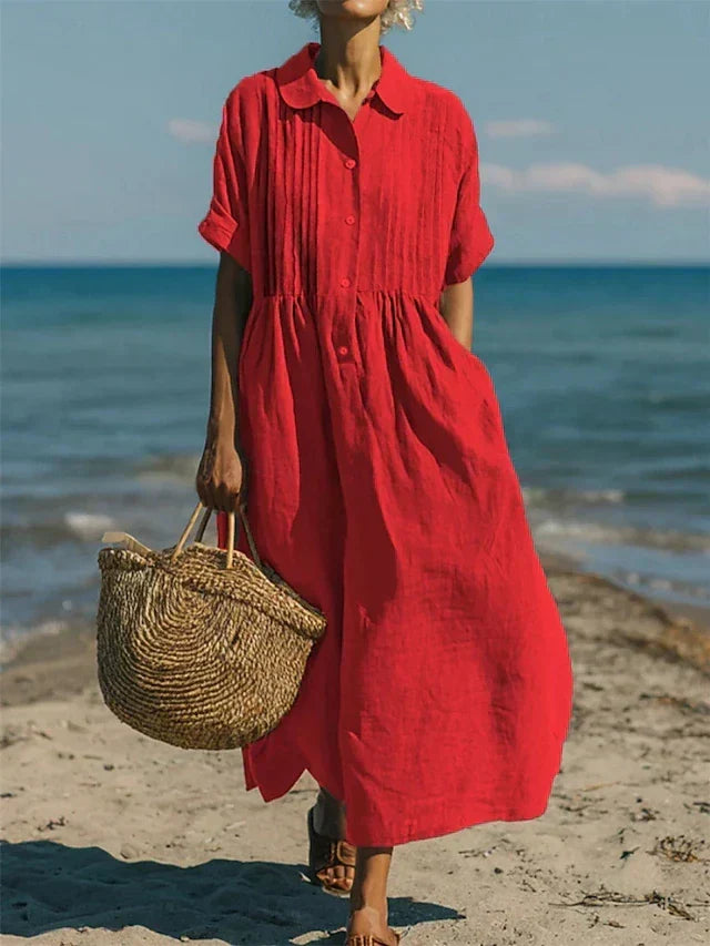 Lydia | Relaxed Collared Shirt Dress