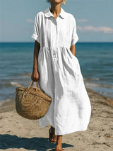 Lydia | Relaxed Collared Shirt Dress