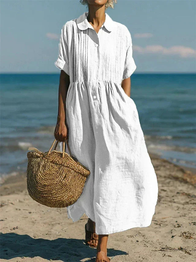 Lydia | Relaxed Collared Shirt Dress