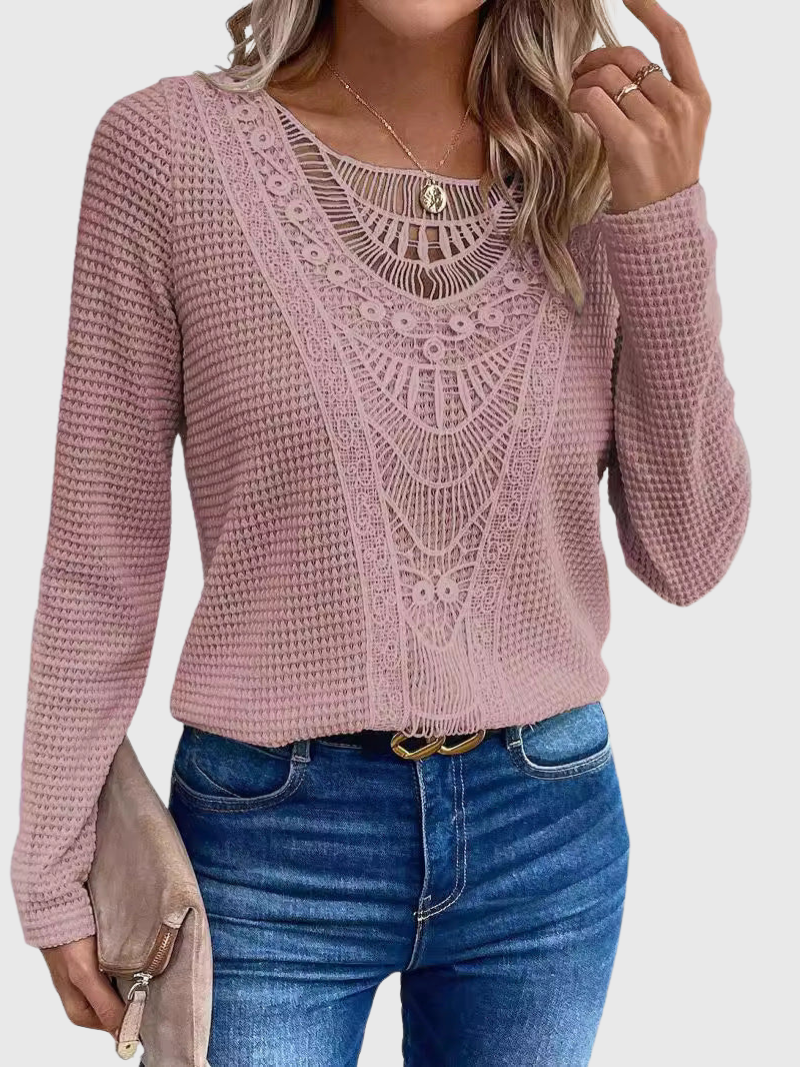 Lisbeth | Boho Lace-Detail Blouse