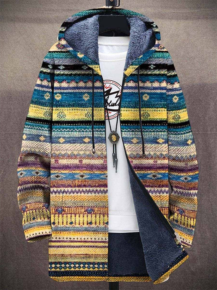 Silas | Patterned Hooded Cardigan