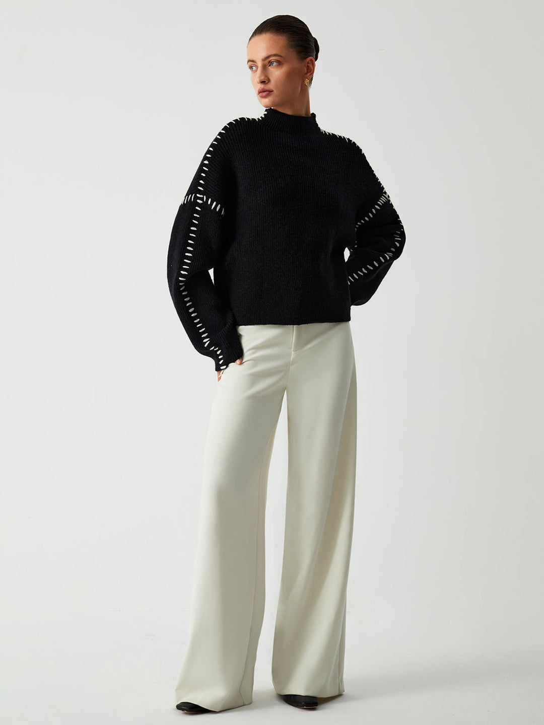 Carys | Relaxed Mock Neck Sweater
