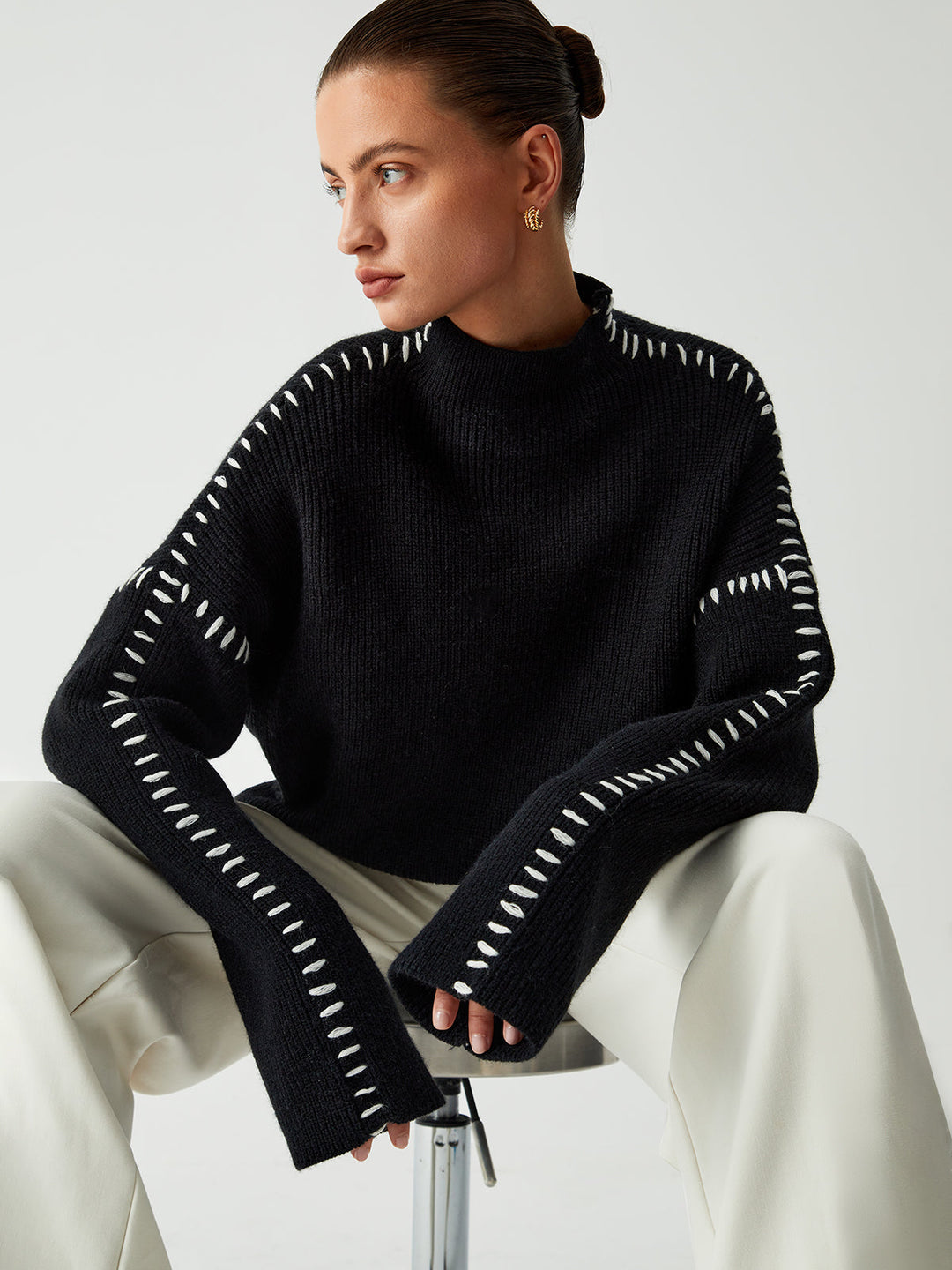 Carys | Relaxed Mock Neck Sweater
