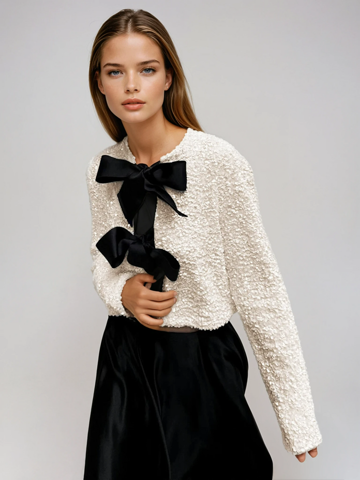 Gabrielle | Shimmering Bow-Detail Jacket