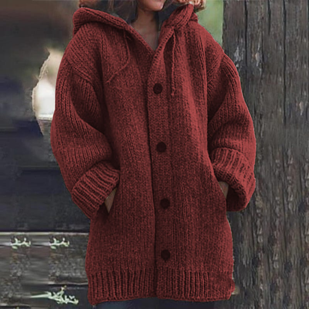 Odile | Cozy Hooded Knit Cardigan