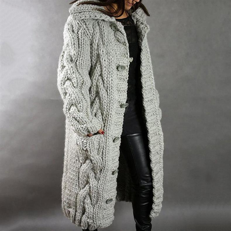 Sandra | Chunky Knit Hooded Cardigan