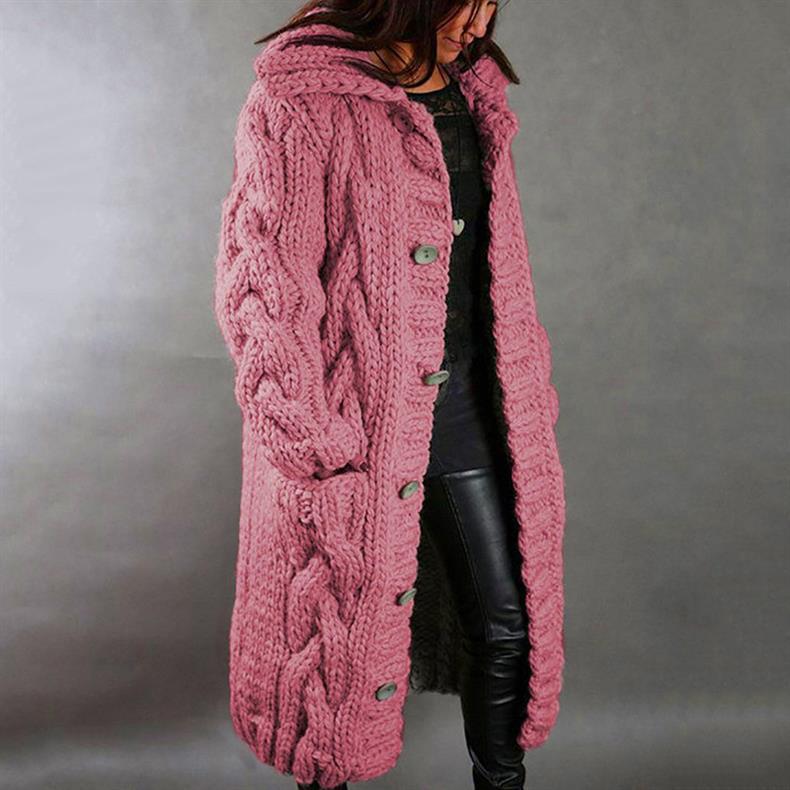 Sandra | Chunky Knit Hooded Cardigan
