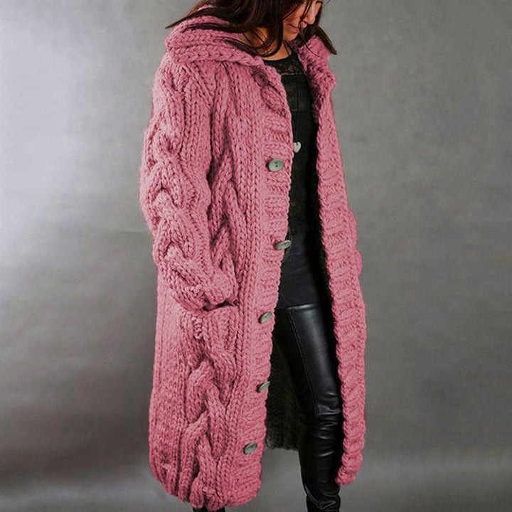 Sandra | Chunky Knit Hooded Cardigan