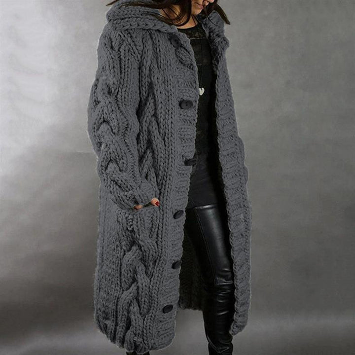 Sandra | Chunky Knit Hooded Cardigan