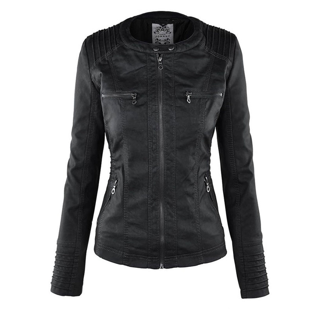 Louise | Hooded Zip-Up Biker Jacket