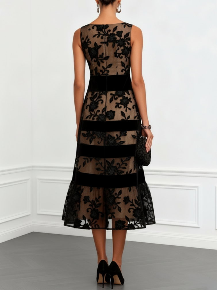 Rosemary | Tiered Floral A-Line Midi Dress