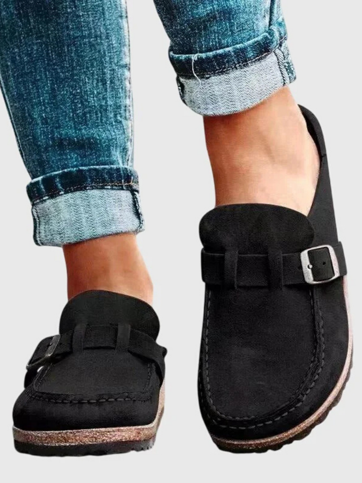 Sage | Women's Suede Buckle-Strap Cork Clog