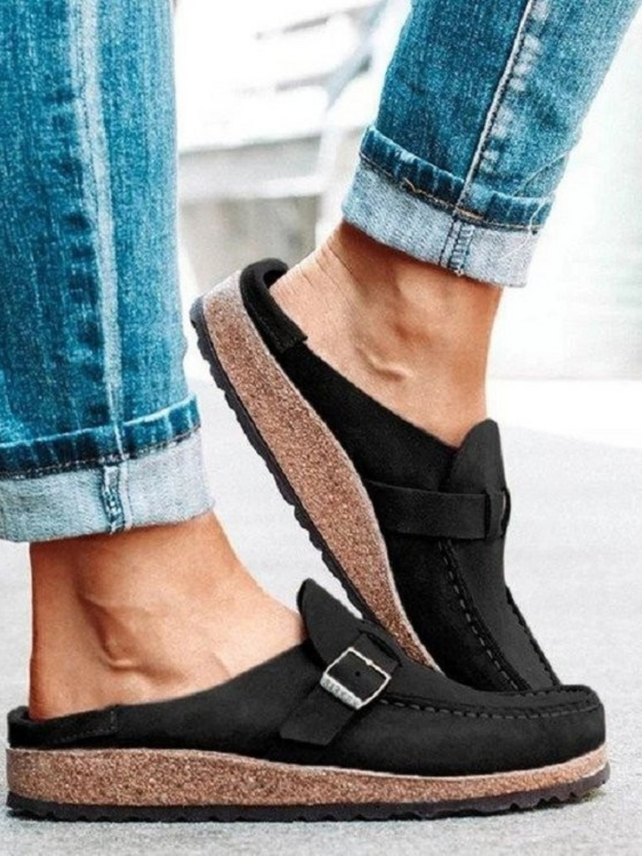 Sage | Women's Suede Buckle-Strap Cork Clog