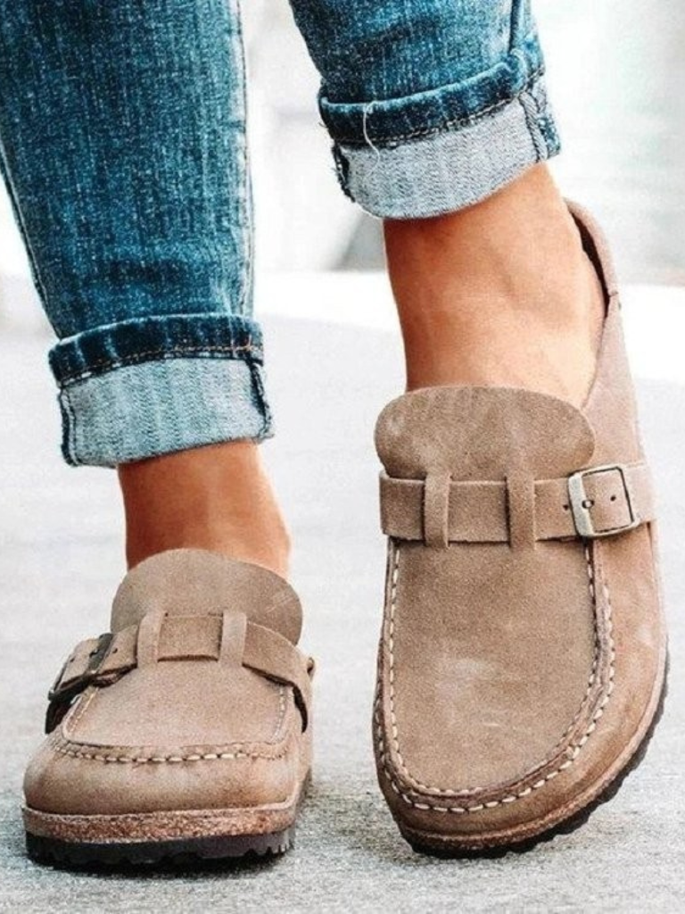 Sage | Women's Suede Buckle-Strap Cork Clog
