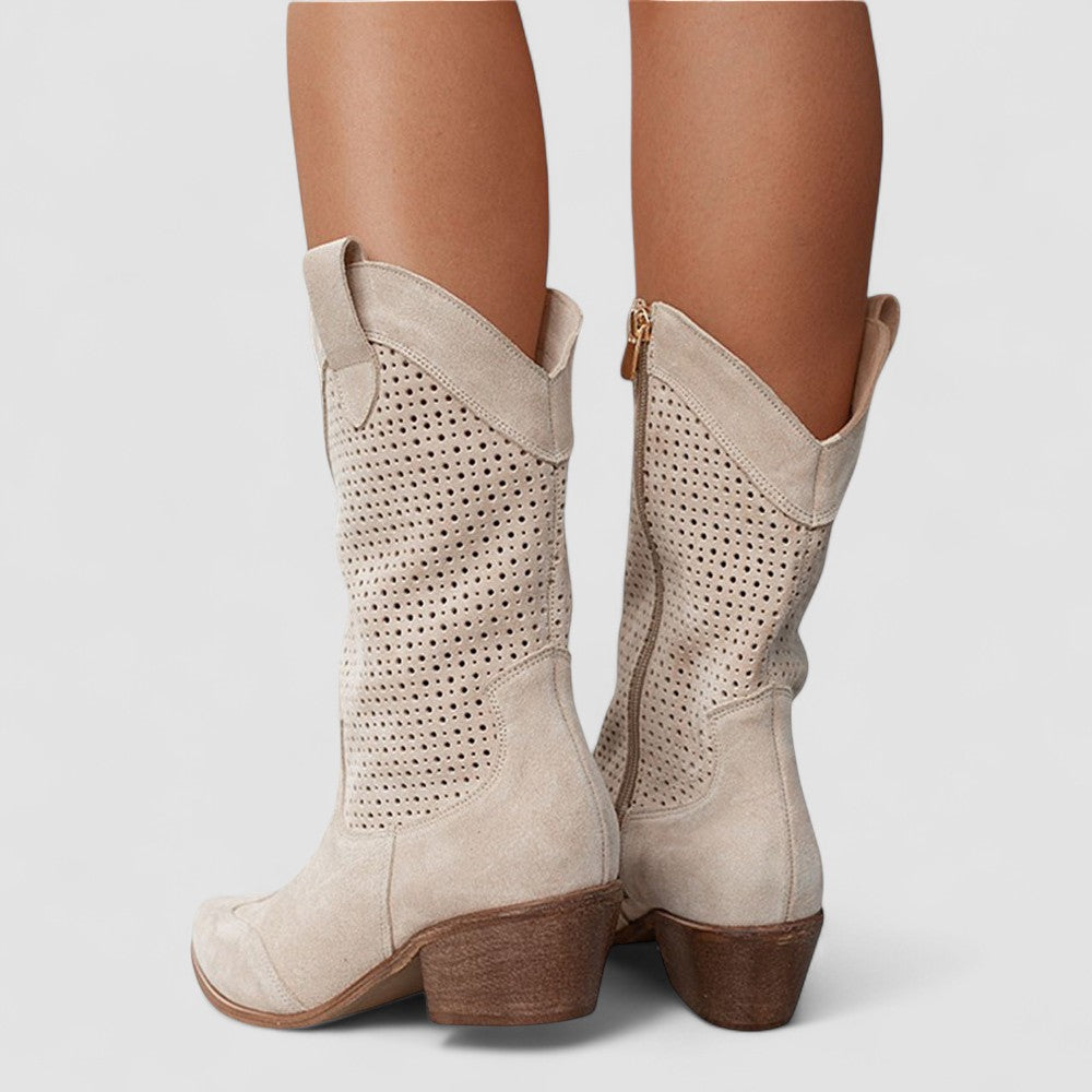 Elsa | Perforated Western Boots