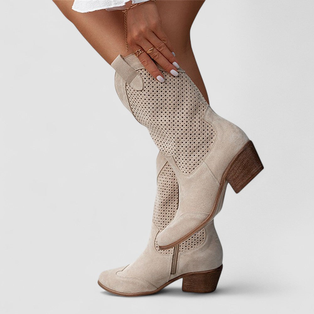 Elsa | Perforated Western Boots