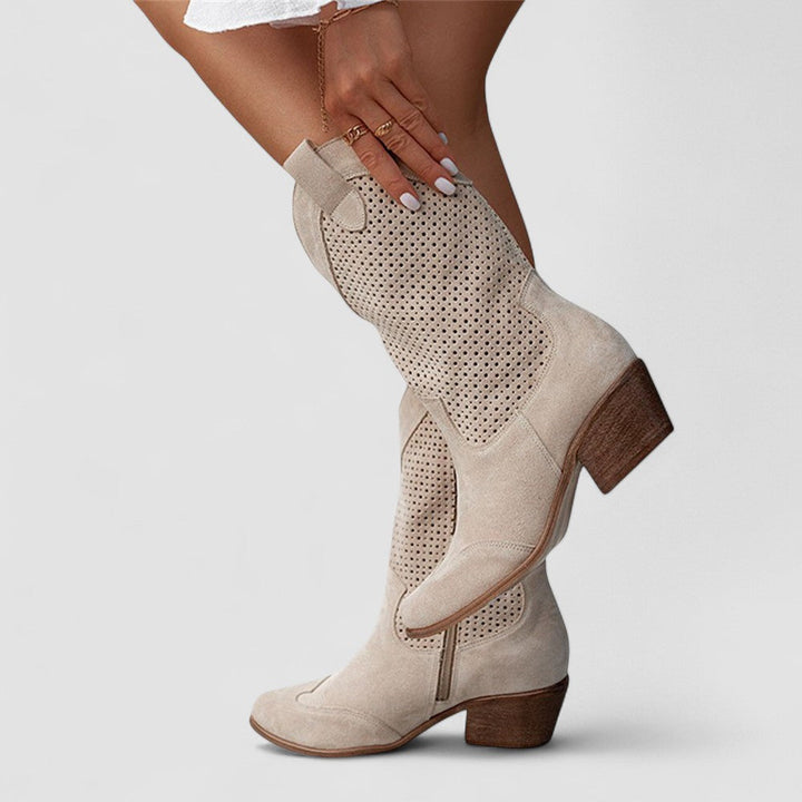 Elsa | Perforated Western Boots