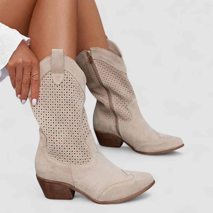 Elsa | Perforated Western Boots