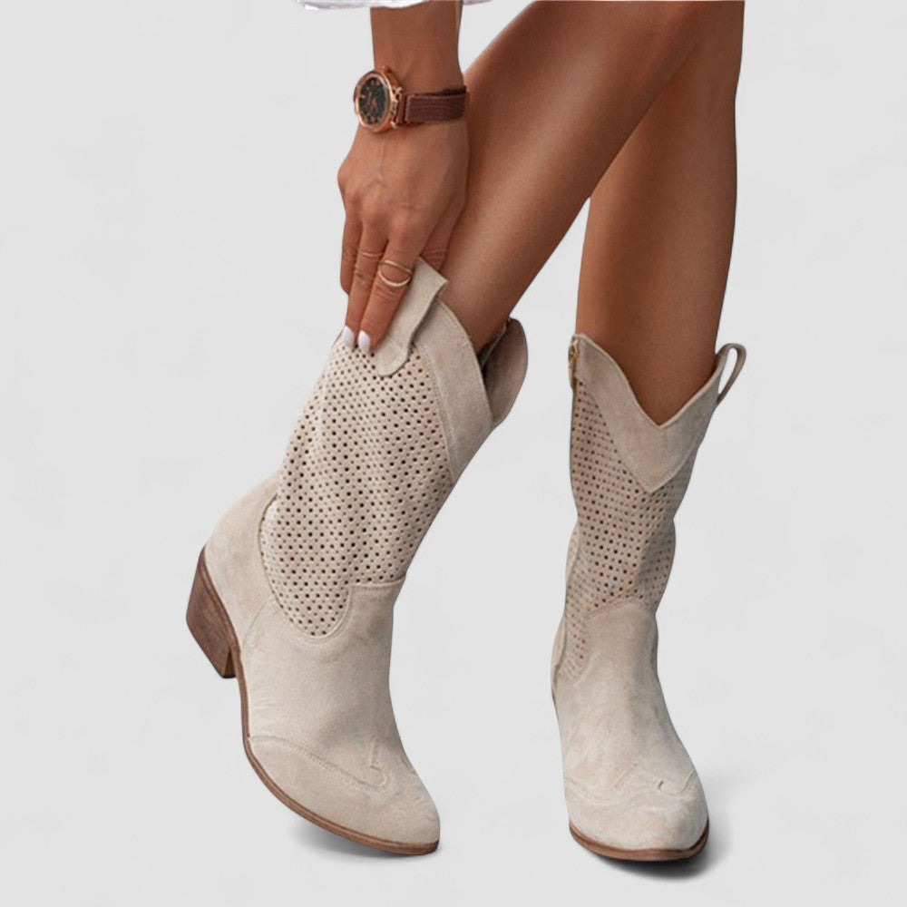 Elsa | Perforated Western Boots