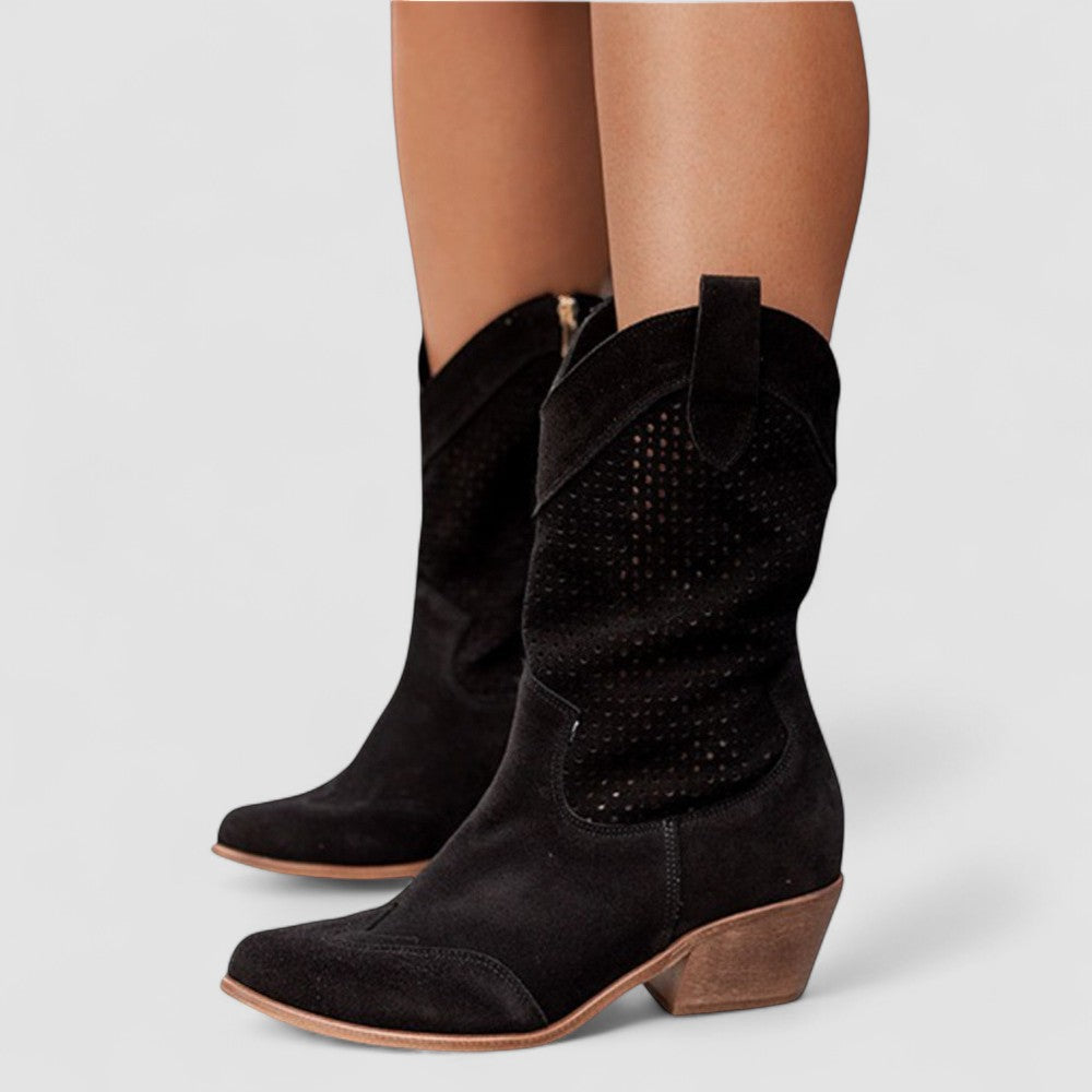 Elsa | Perforated Western Boots